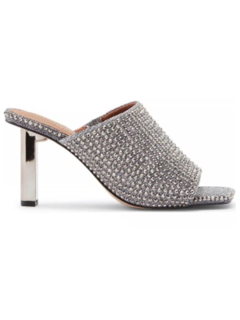 NEW Kurt Geiger London Silver Embellished Women's Stiletto Mule EU 39 US 8 [jb]